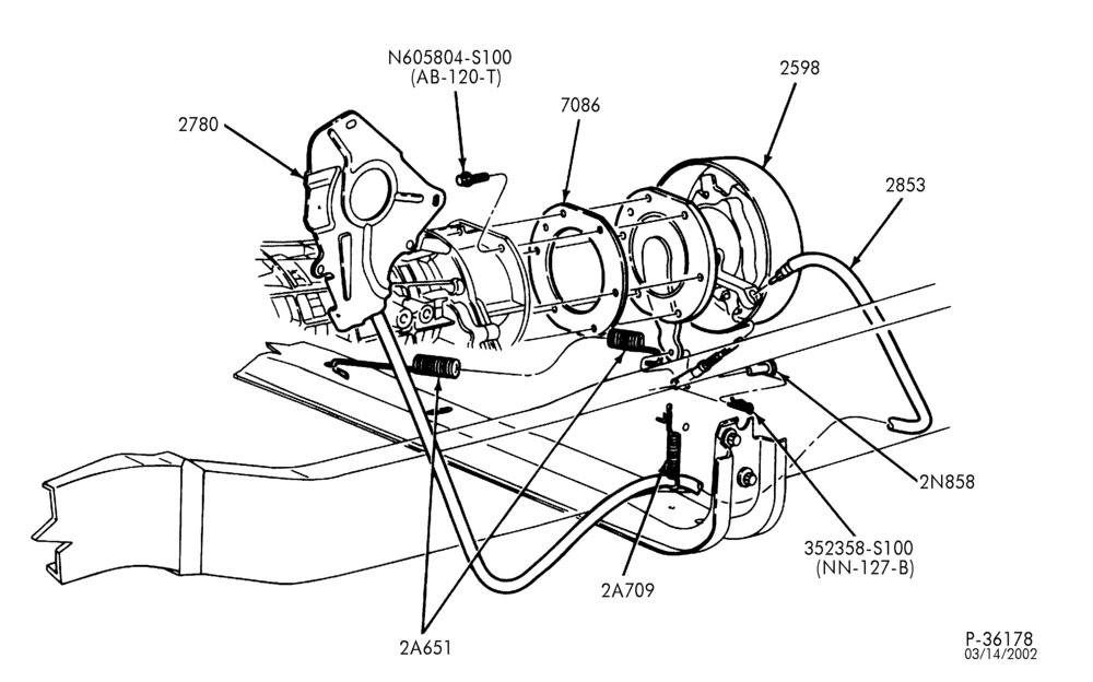 BRAKES-Parking brake system - transmission mounted-E550