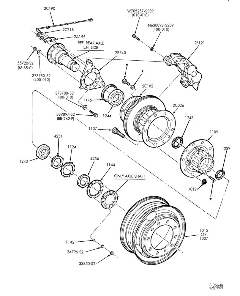 BRAKE SYSTEMS-21,000 lb. rear axle - disc brake, 10 hole - disc wheel - Dayton-F650/750