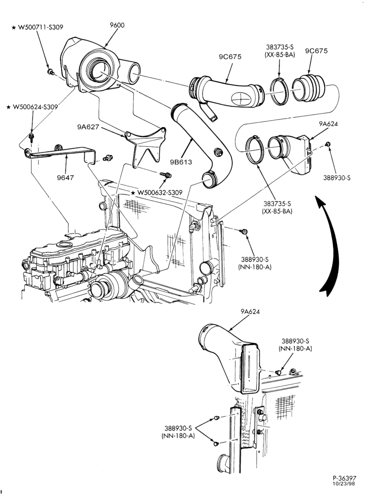 96.1 - 6 CYL. 7.2L CATERPILLAR 3126-Air cleaner & related parts