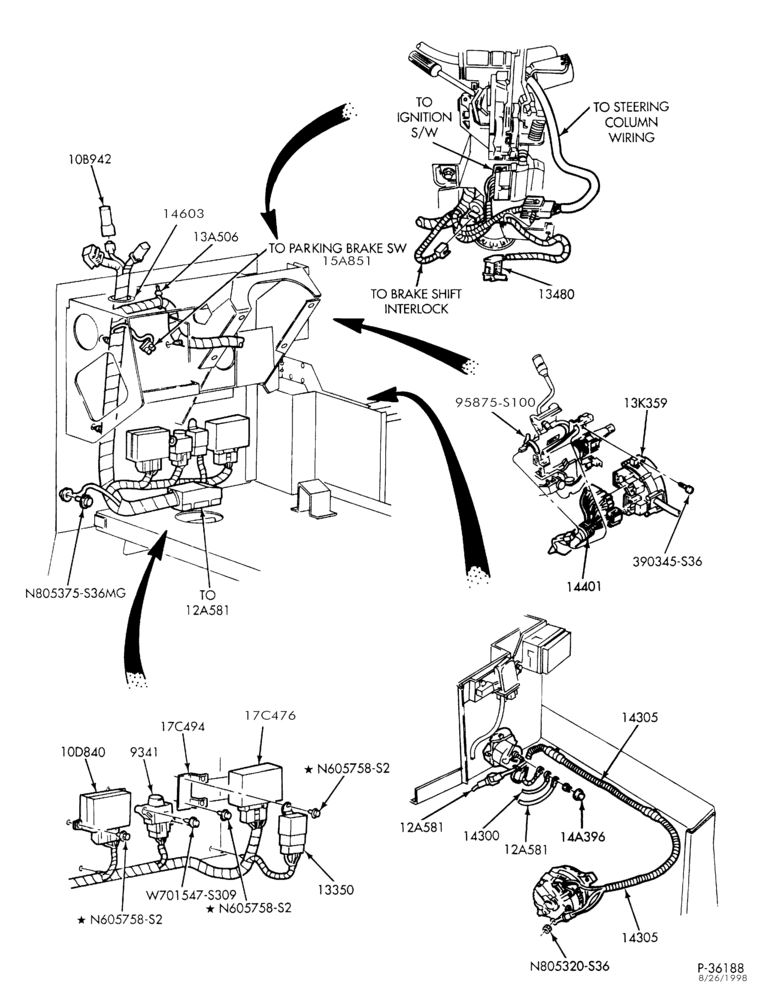 LAMPS AND HORNS-Wiring system - complete - Page C-F53(Stripped Chassis)