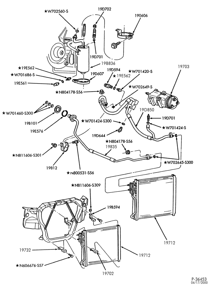 CONDENSER & HOSES-CONDENSER & HOSES- 8 cyl. 7.3L Powerstroke-F650/750