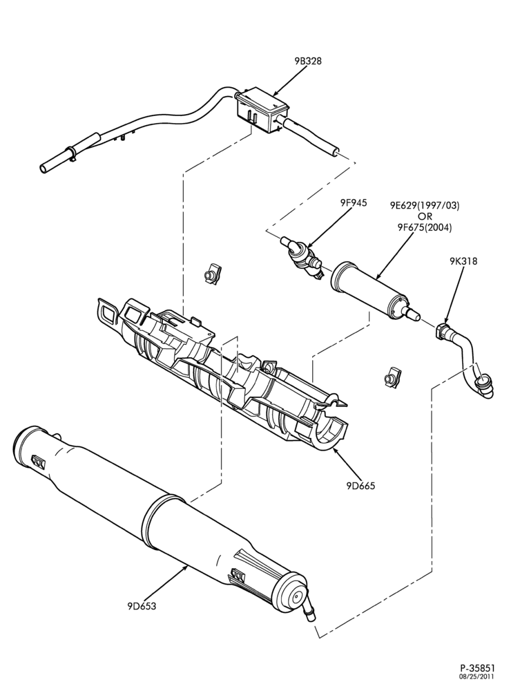 96.1 - 6 CYL. 4.2L-Fuel vapor storage & related parts - 35 gallon tank