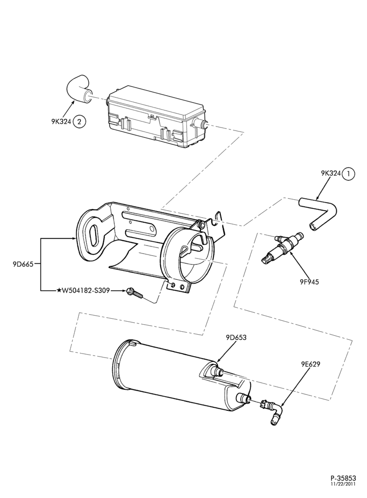 96.1 - 4 CYL. 2.5L-Fuel vapor canister