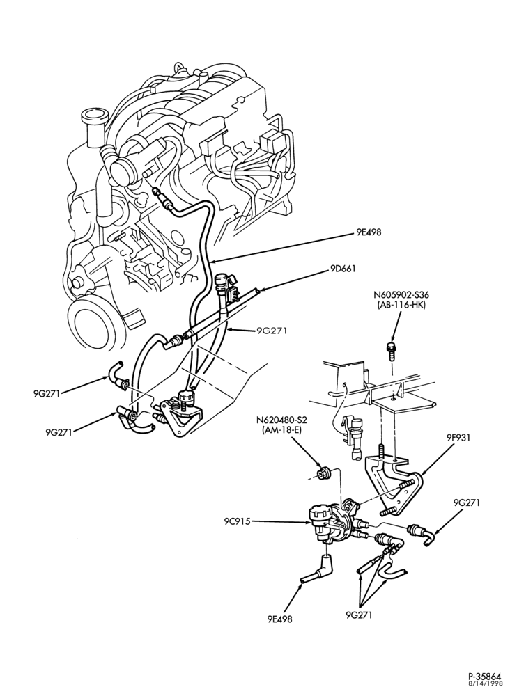 94.1 - 6 CYL. 4.0L - OHV-Vapor management valve & lines