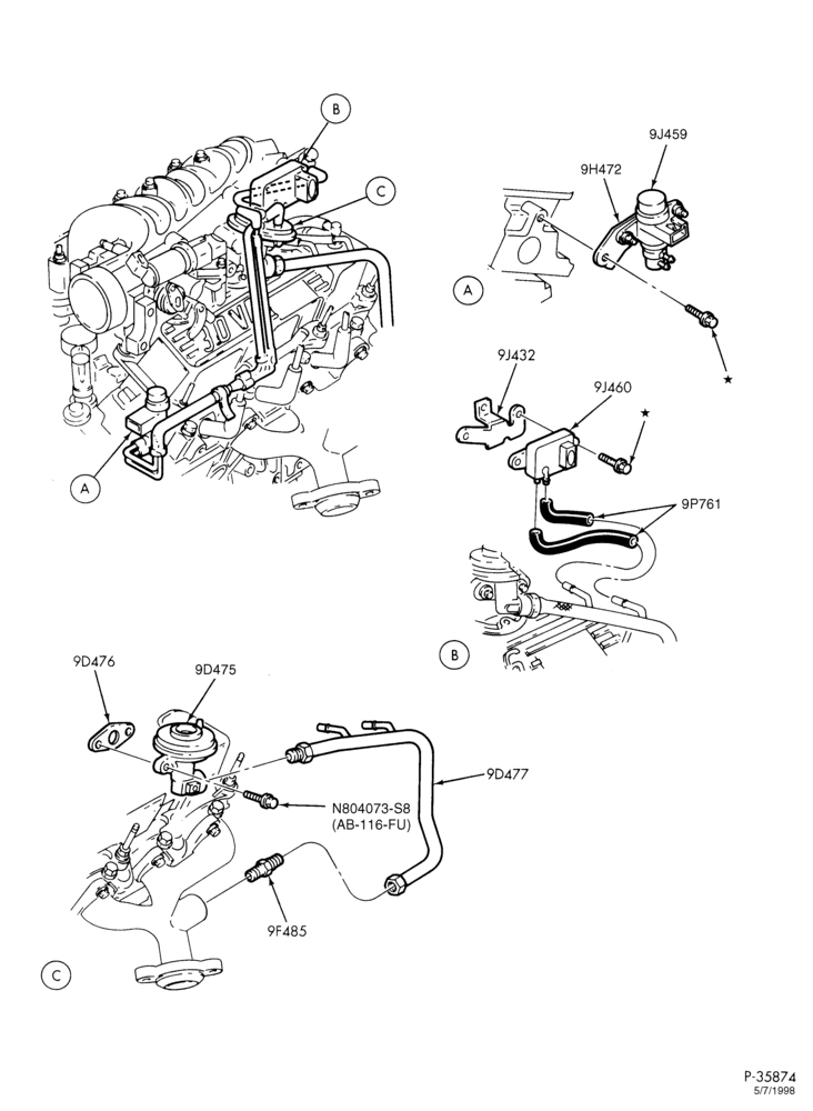 94 - 6 CYL. 3.0L - EXC. SOHC-Emission system - exhaust gas recirculation (E.G.R.)