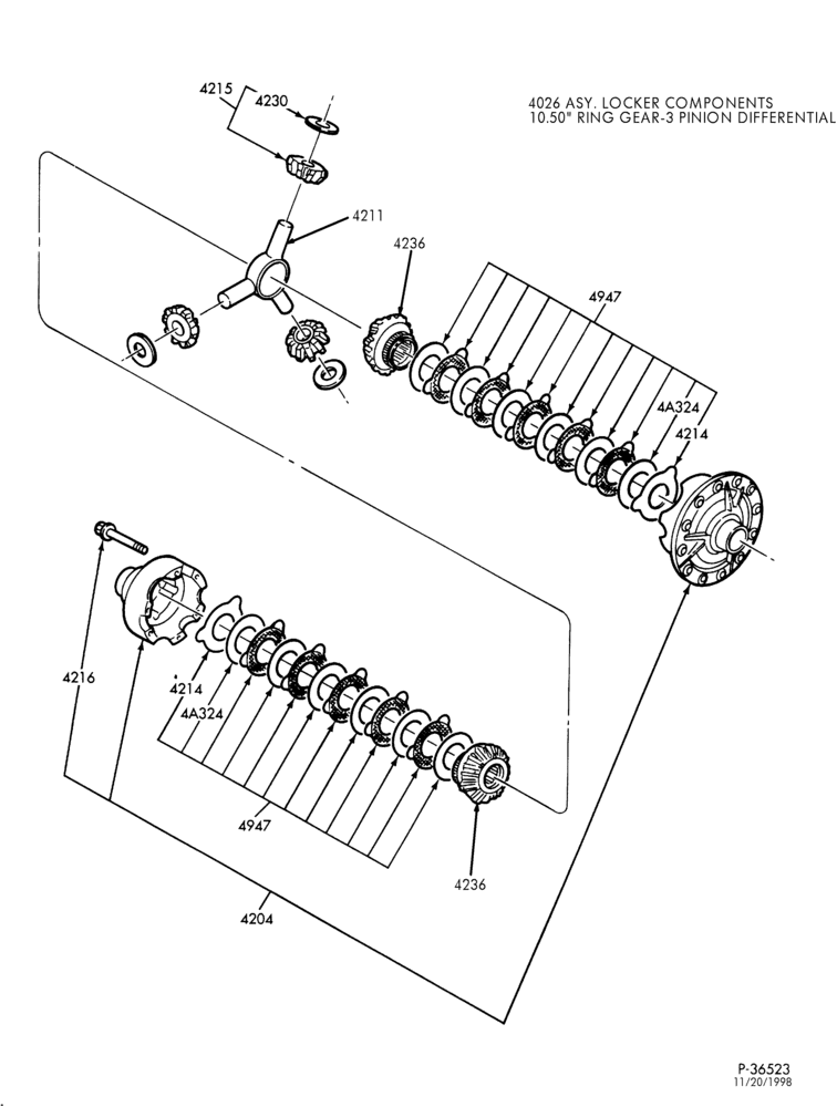 40 - REAR AXLE-REAR AXLE- Locking differential - Ford model WDG-L1