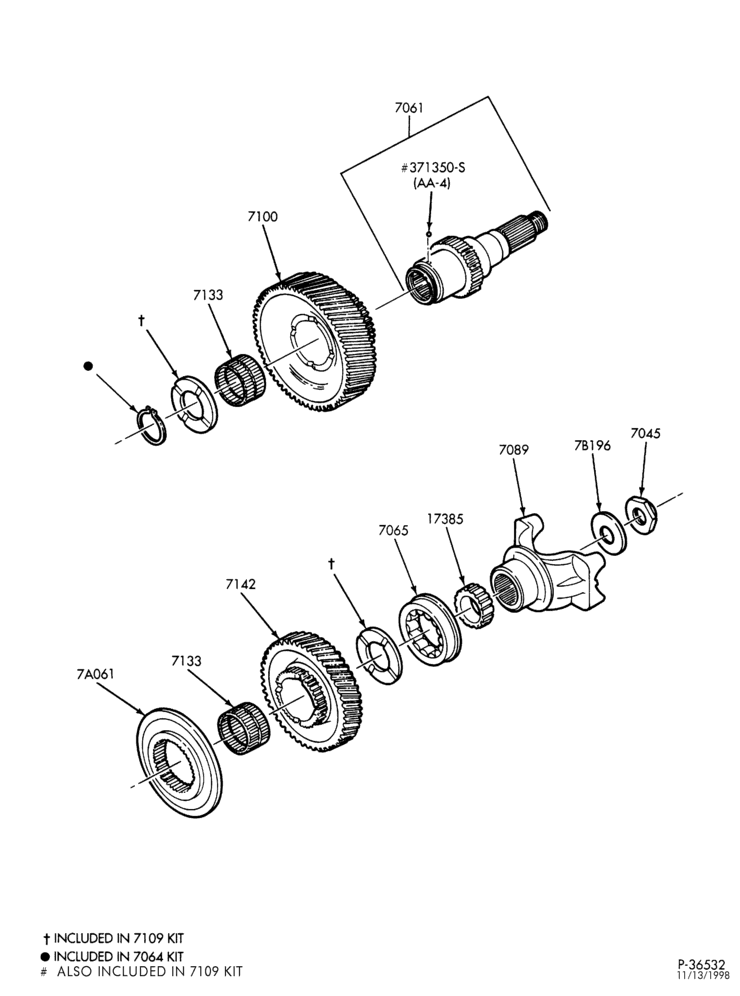 70.7 - EXTERNAL PARTS-GEARSHIFT MECHANISM - MAIN TRANSMISSION - Mainshaft group rear & yoke - Spicer ES52-7B/ES066-7B, 7 speed-F650/750
