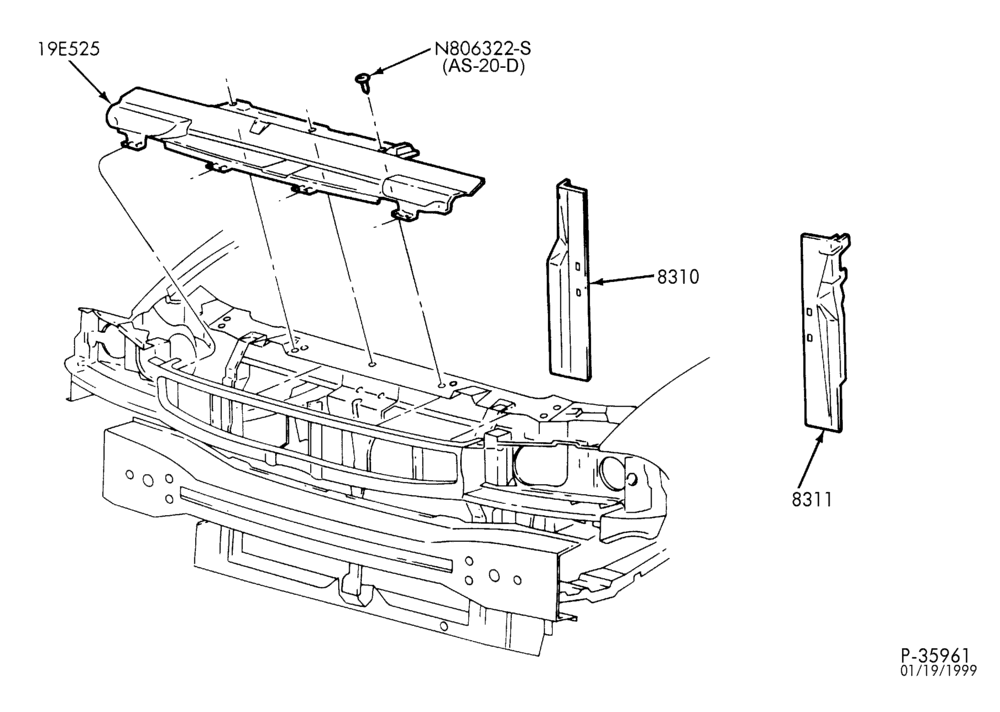 Схема установки 1F2Z-19E525-AA