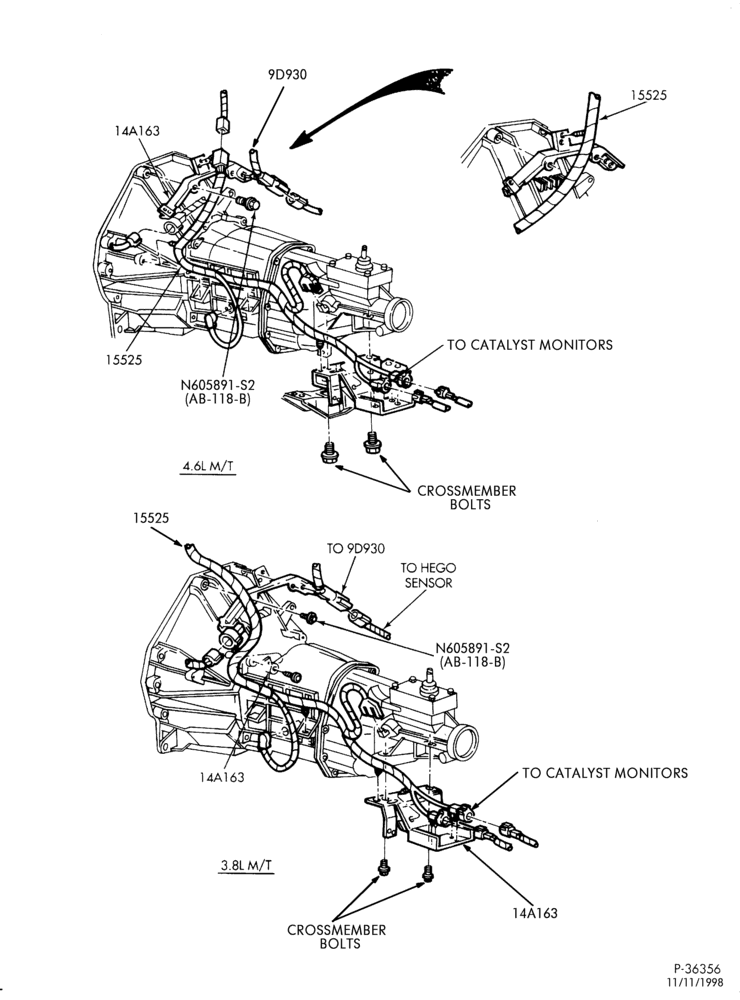 Схема установки XR3Z-15525-AA