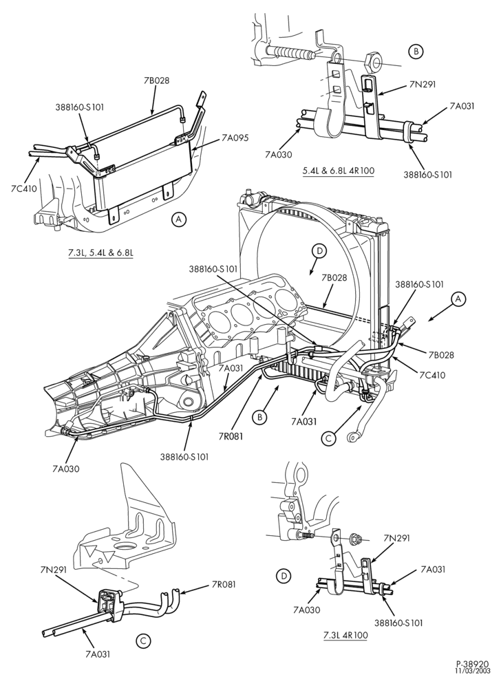 AUTOMATIC TRANSMISSION-EXTERNAL PARTS - Transmission oil cooling system - ""From 2/6/00''-L1