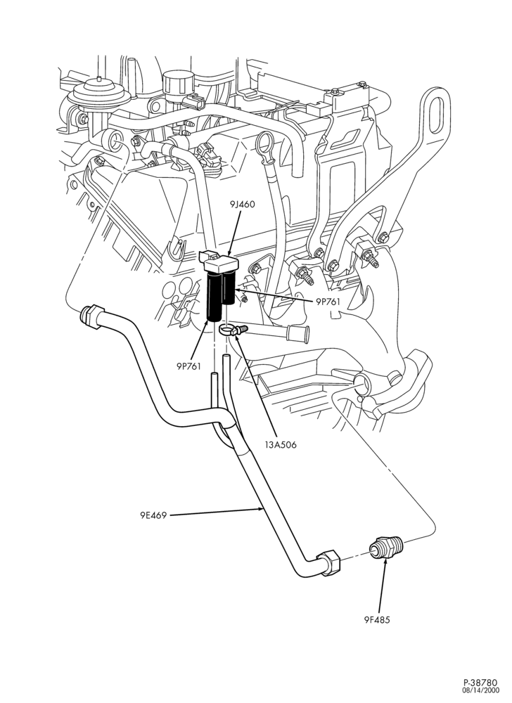 Схема установки F1AZ-9F485-A