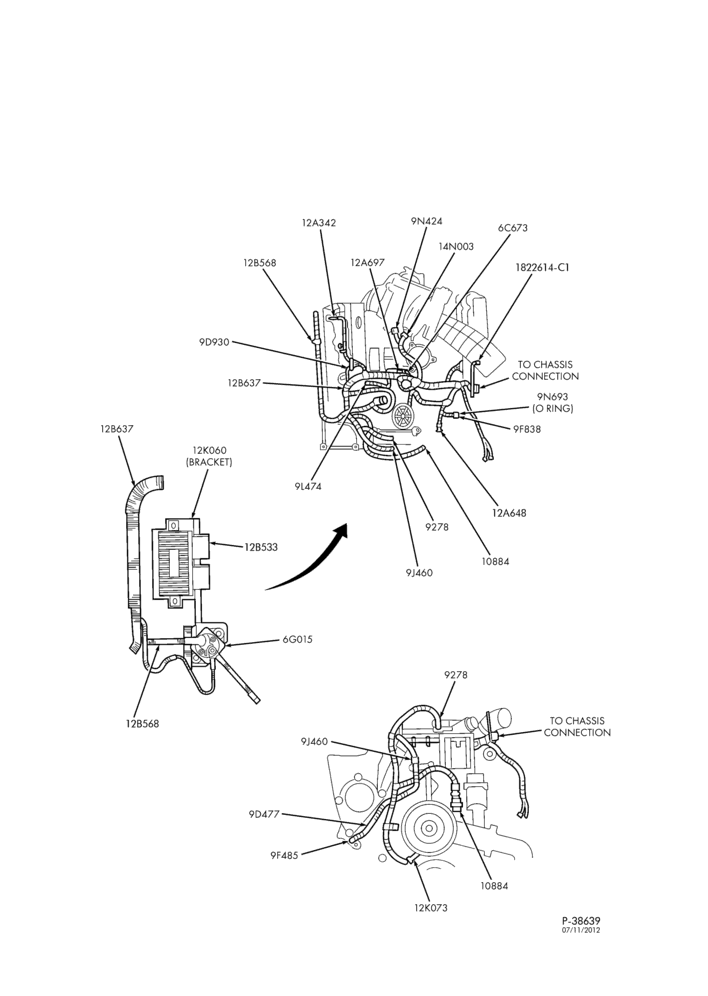 120.1 - STARTER, IGNITION AND HEADLAMP SWITCHES-Glow plug relay and engine wiring - solid state relay/ California EMS - 8 cyl. 7.3L - ""After 10/25/99''