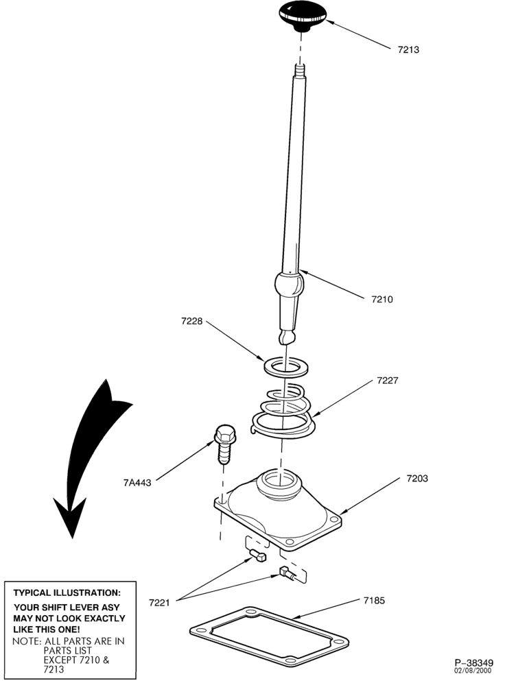 72.3 - EXTERNAL PARTS-Gearshift mechanism cover & related parts FS-5306 & FS-6306 - 8 cyl. 7.3L Powerstroke - Page B-F650/750