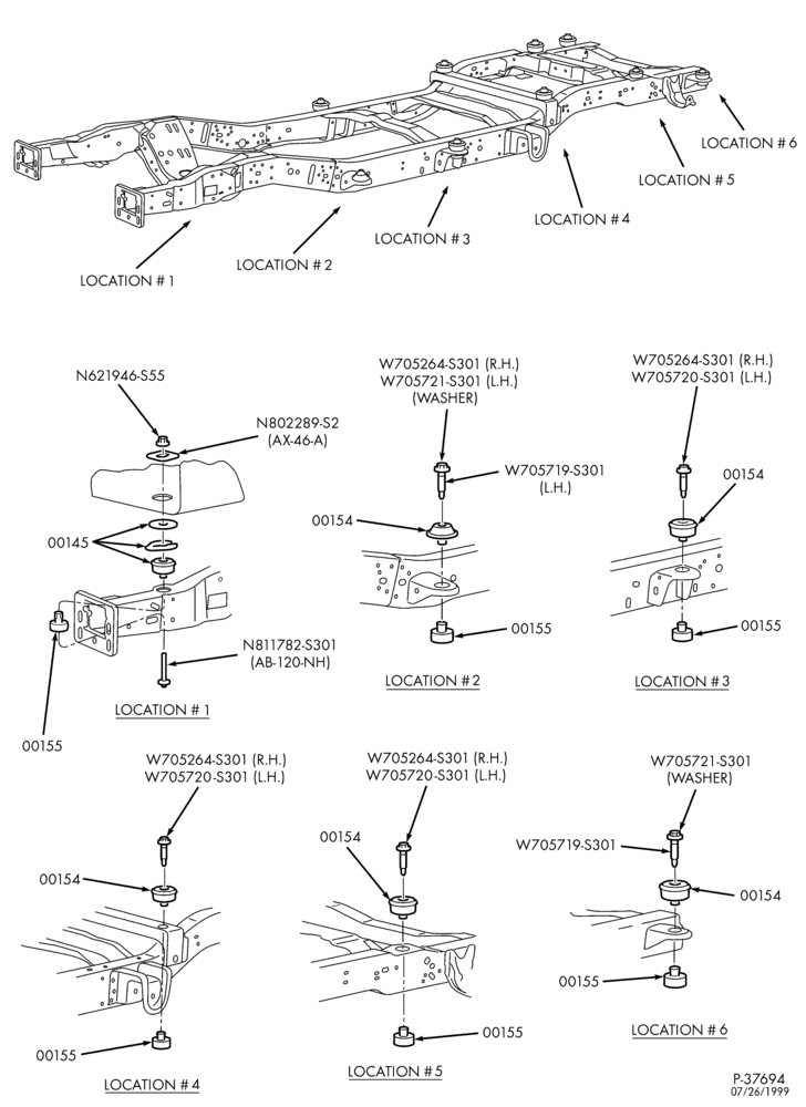 50.1 - FRAME-Frame - front end mounts & body mounts-L1