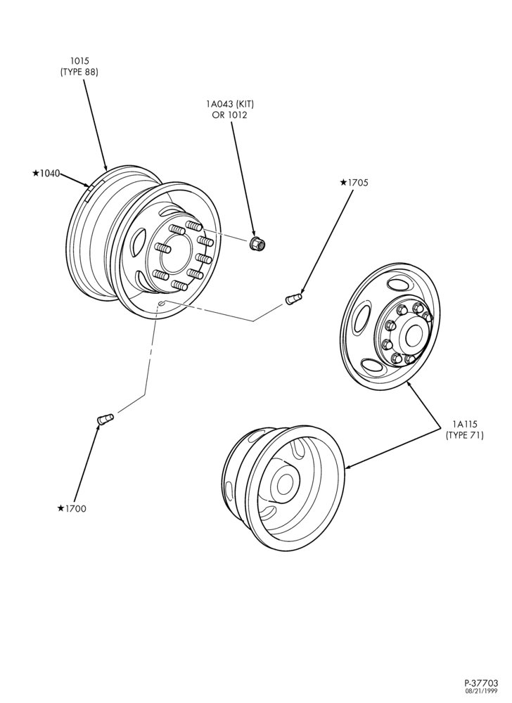 10 - WHEEL, HUBS & DRUMS-Wheels & related parts-F250SD/550SD