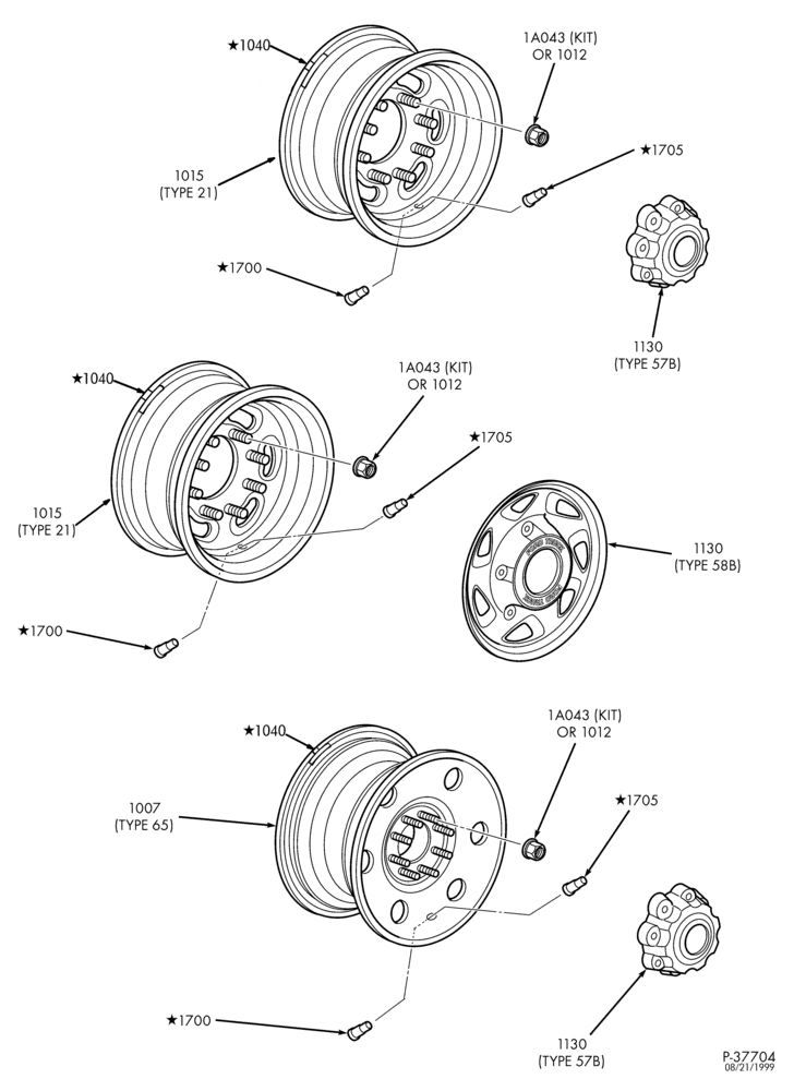 10 - WHEEL, HUBS & DRUMS-Wheels & related parts - single rear wheel - 4x4 front-F250SD/350SD