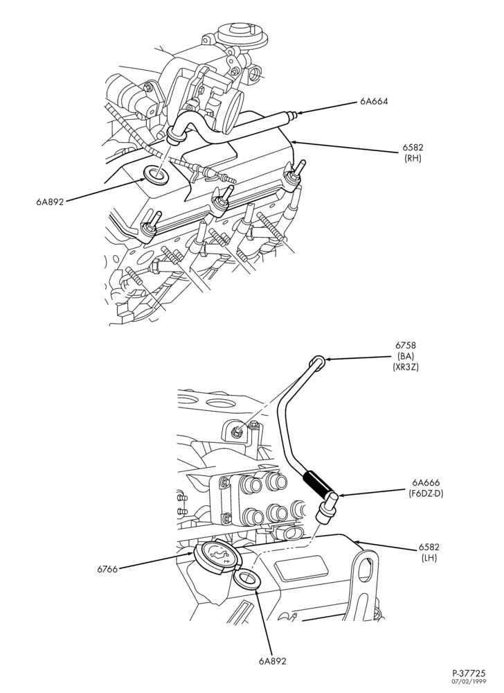 Схема установки XR3Z-6758-BA