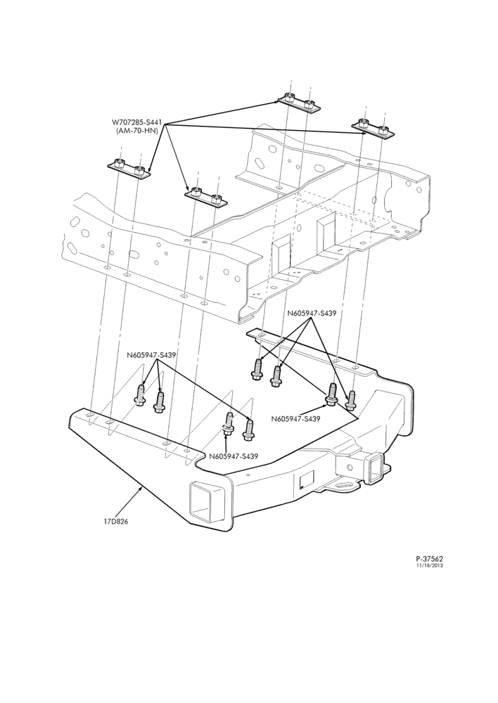 176 - TOW HOOKS & TRAILER HITCH-Trailer hitch kit & related parts-L1