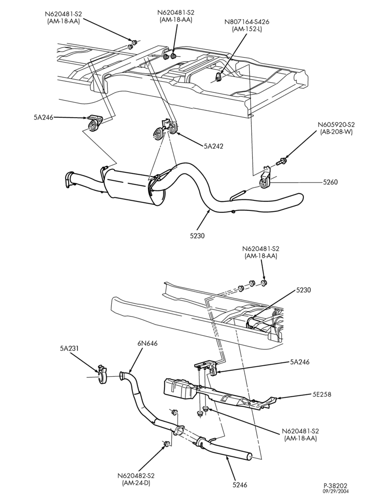 52.3 - FRAME-Exhaust system - 8 cyl. 7.3L - Diesel-L1
