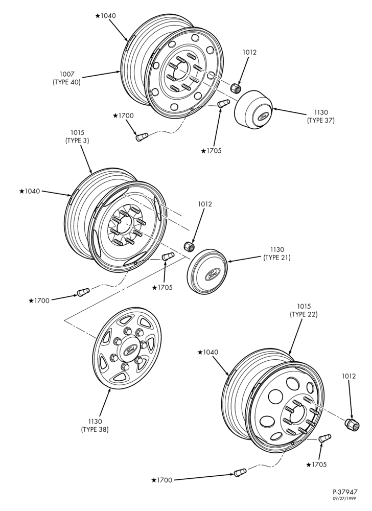 WHEELS, HUBS & DRUMS-Wheels & related parts-E250/350, E550