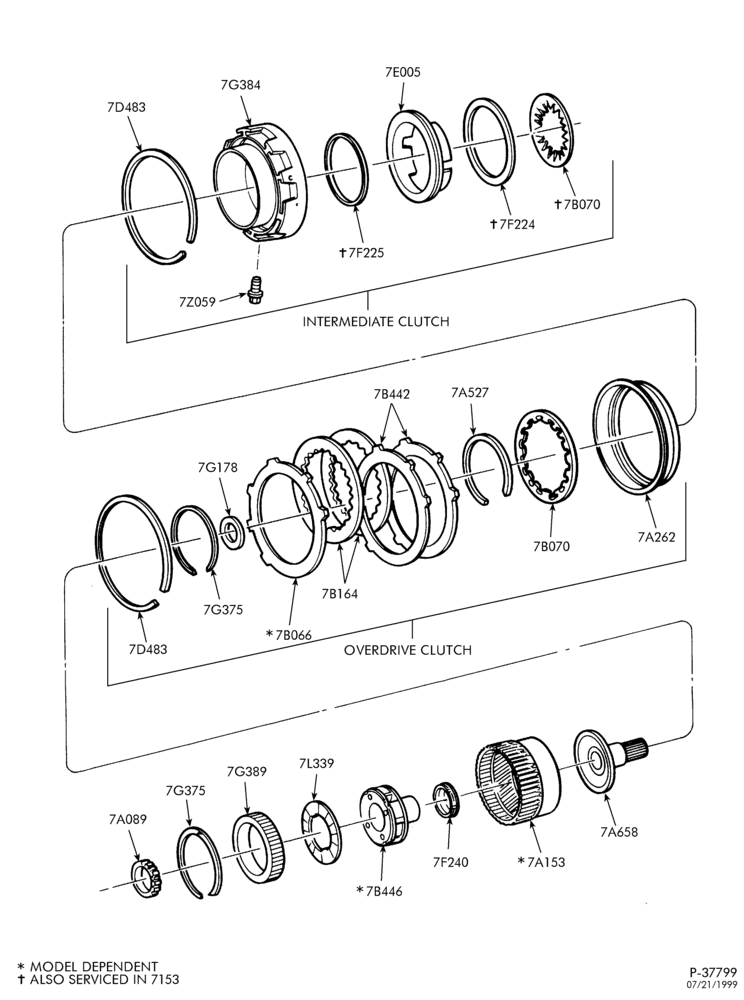 A70.22 - 4R100 TYPE-INTERNAL PARTS - Clutches, gears, shafts & plates - Page B-L1