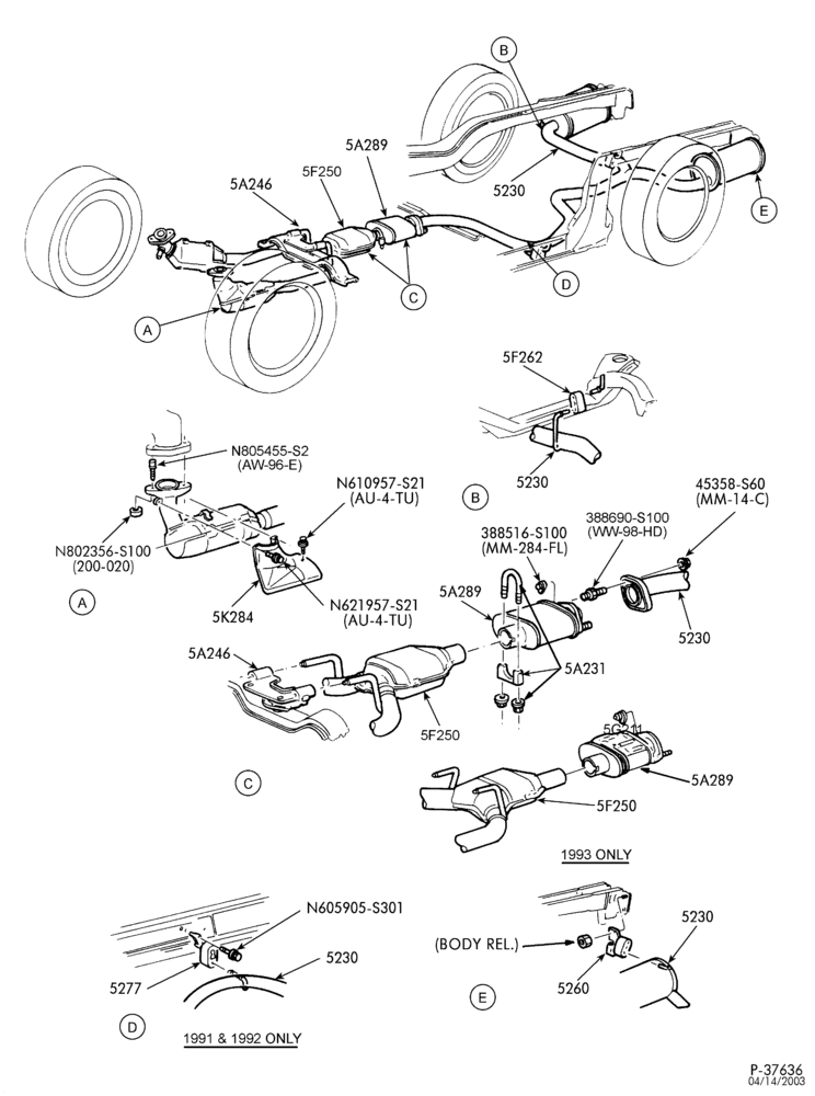 52.91 - FRONT SPRING AND STABILIZERS-(S,MF) 8 CYL. 5.0L. DUAL EXHAUST 50 STATES & CANADA
