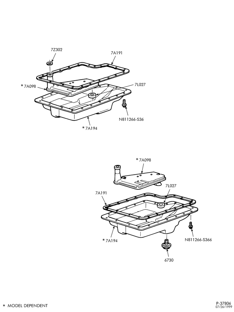 AUTOMATIC TRANSMISSION-EXTERNAL PARTS - Transmission pan & filter-L1