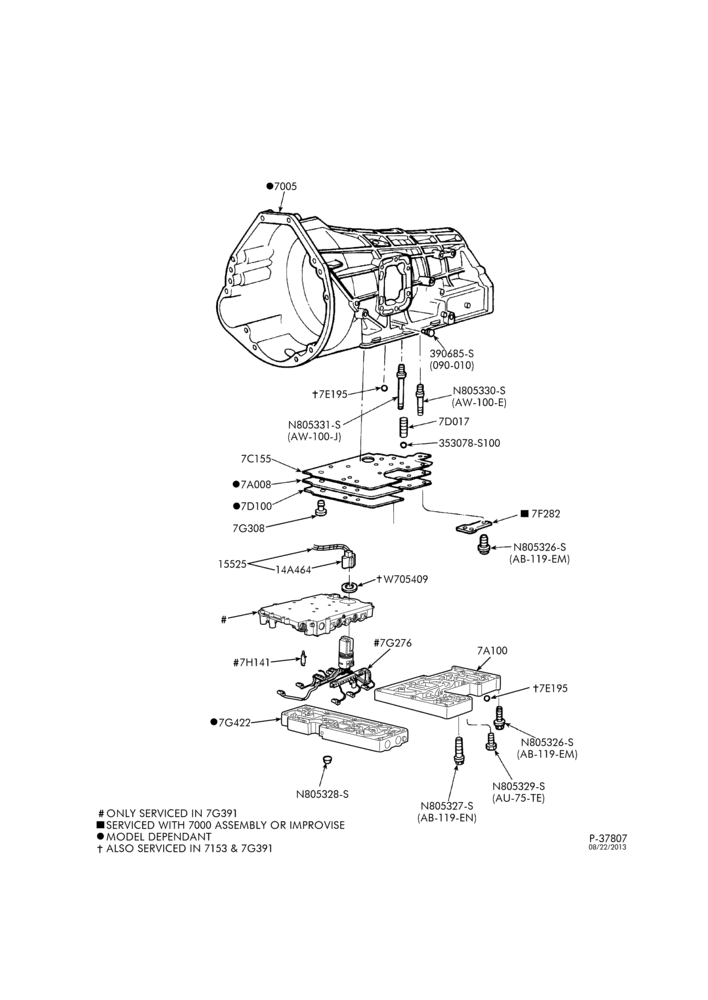 AUTOMATIC TRANSMISSION-INTERNAL PARTS - Main control valve, accumulator body, solenoid body & related parts-L1