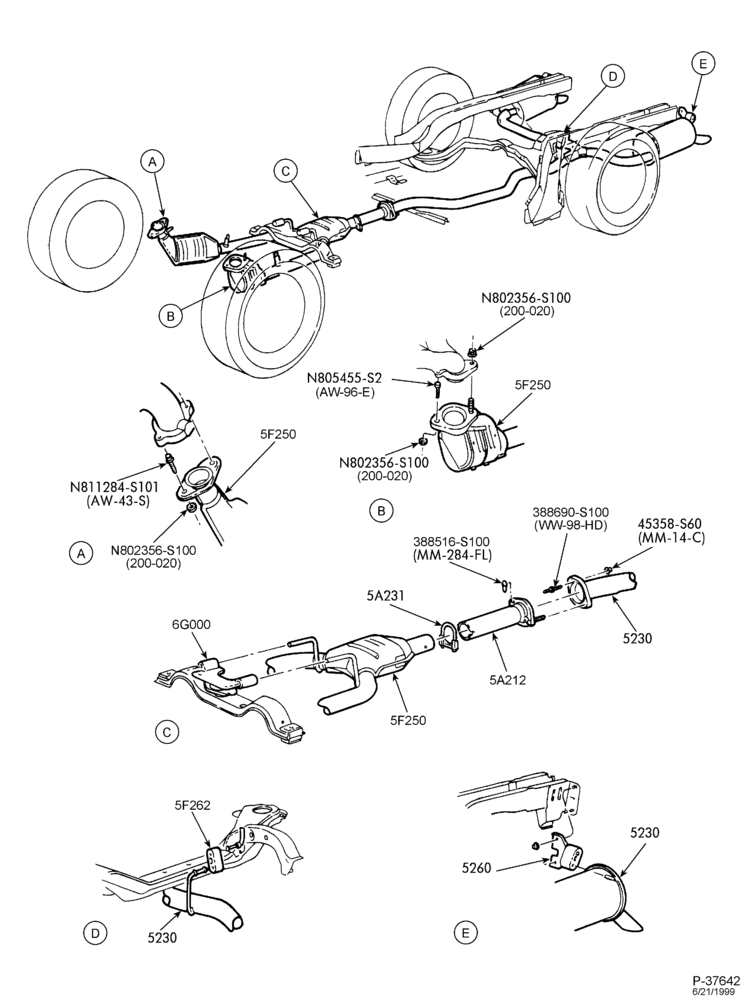 52.96 - FRONT SPRING AND STABILIZERS-(S,MF) 8 CYL. 4.6L. DUAL EXHAUST W/O RESONATOR 50 STATES & CANADA