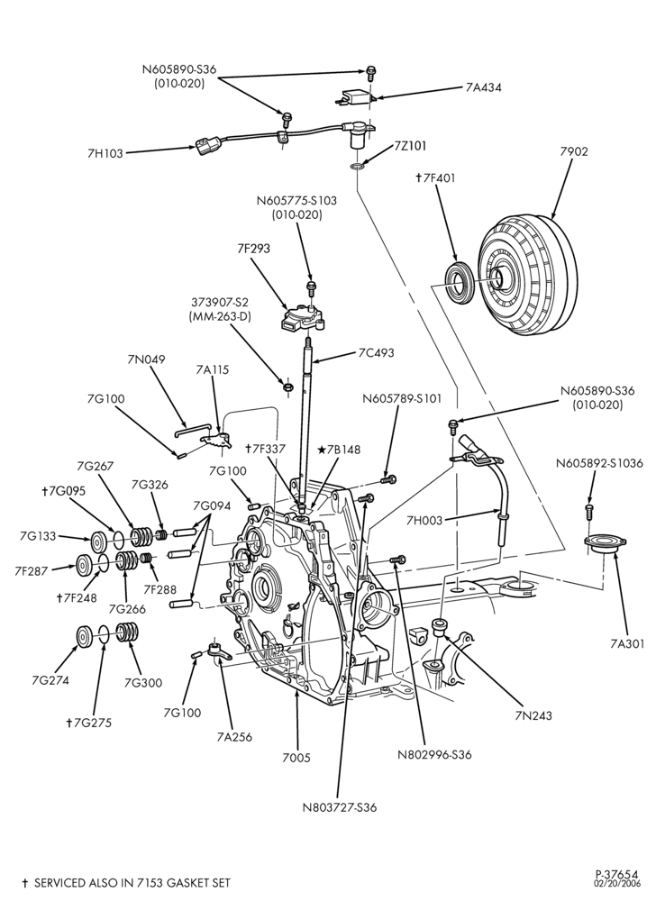 AUTOMATIC TRANSMISSION-INTERNAL PARTS - Case, converter assembly & related parts - 6 cyl. 3.0L-TW