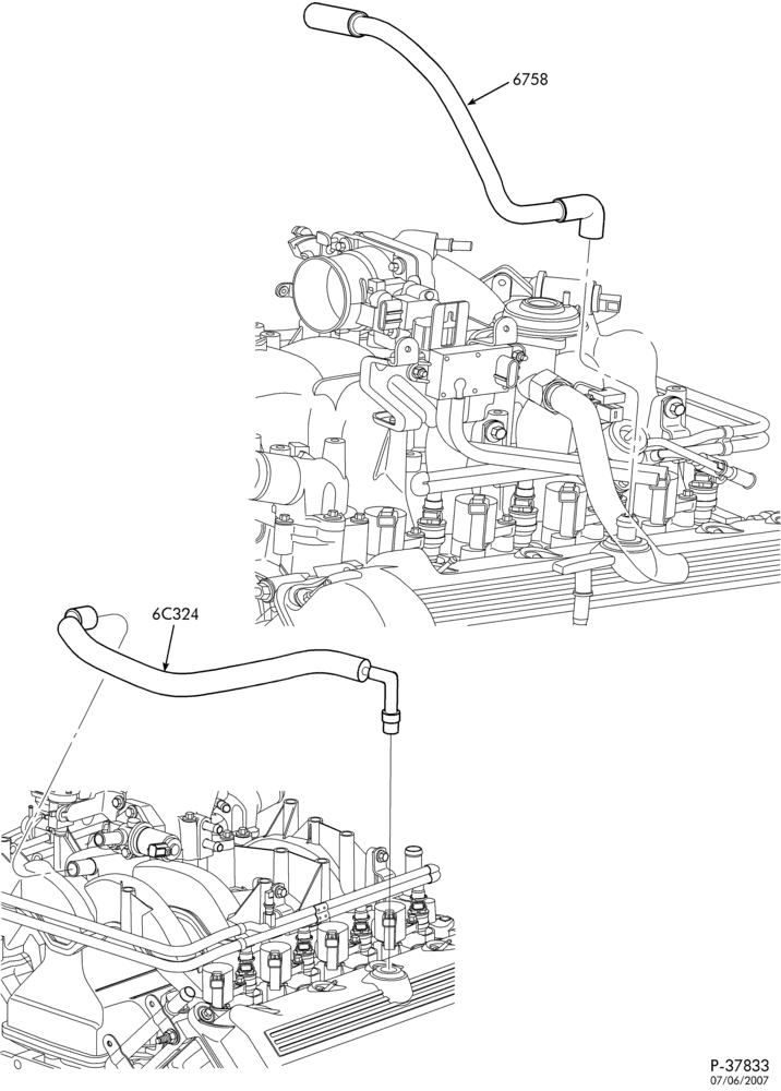 Схема установки F85Z-6758-BA