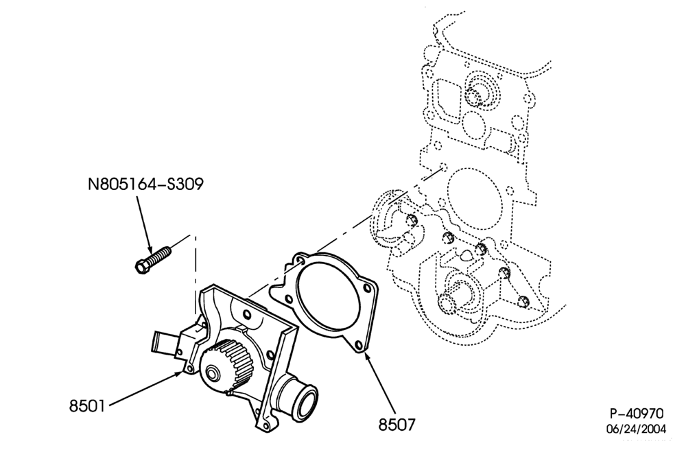 80 - RADIATOR, GRILL AND COOLING-Water pump - 4 cyl. 2.0L - exc. DOHC