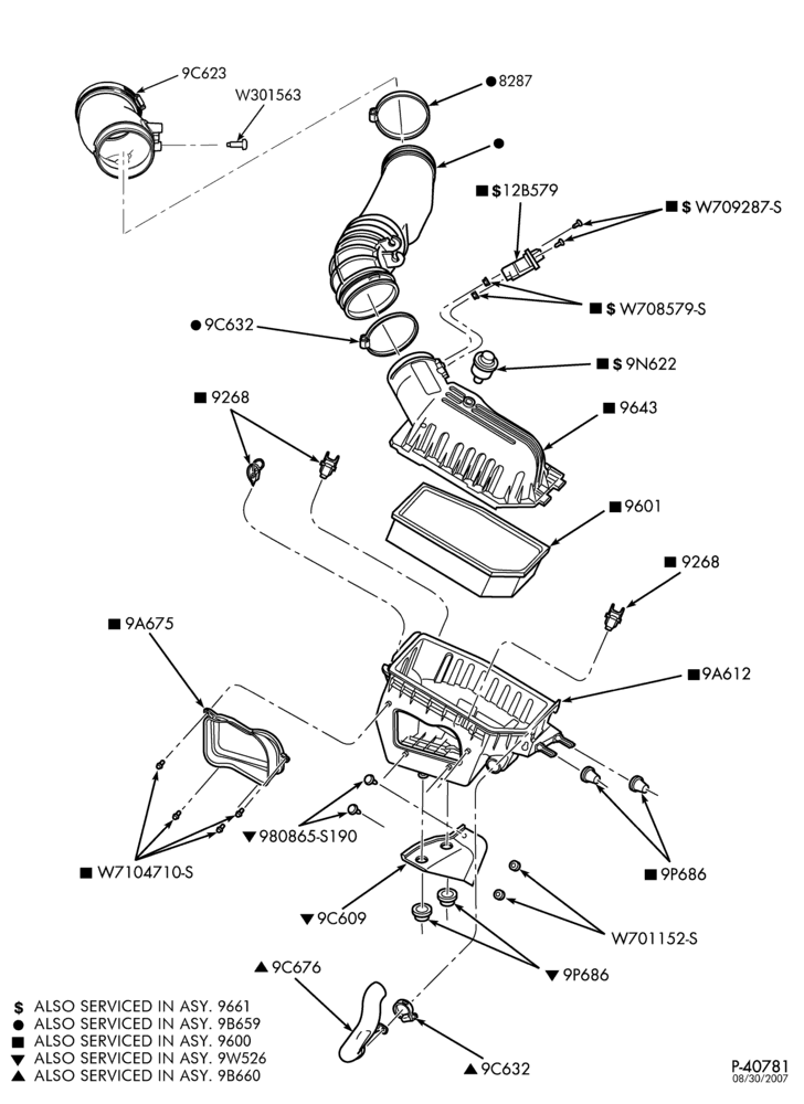 96 - 8 CYL. 6.0L - DIESEL-Air cleaner & related parts