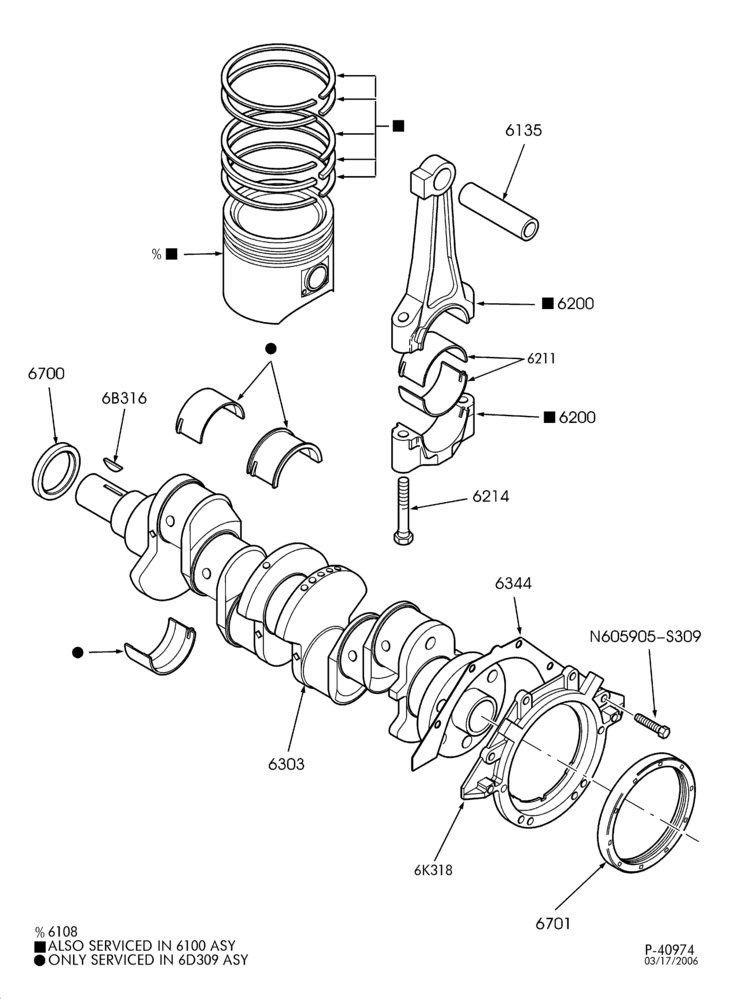 60.1M - 4 CYL. 2.0L - EXC. DOHC-Crankshaft, pistons & related parts