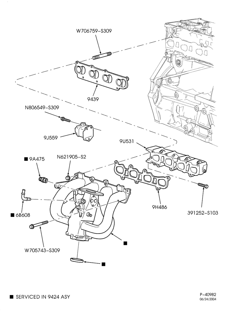 93 - 4 CYL. 2.0L - EXC. DOHC-Manifold & related parts - intake