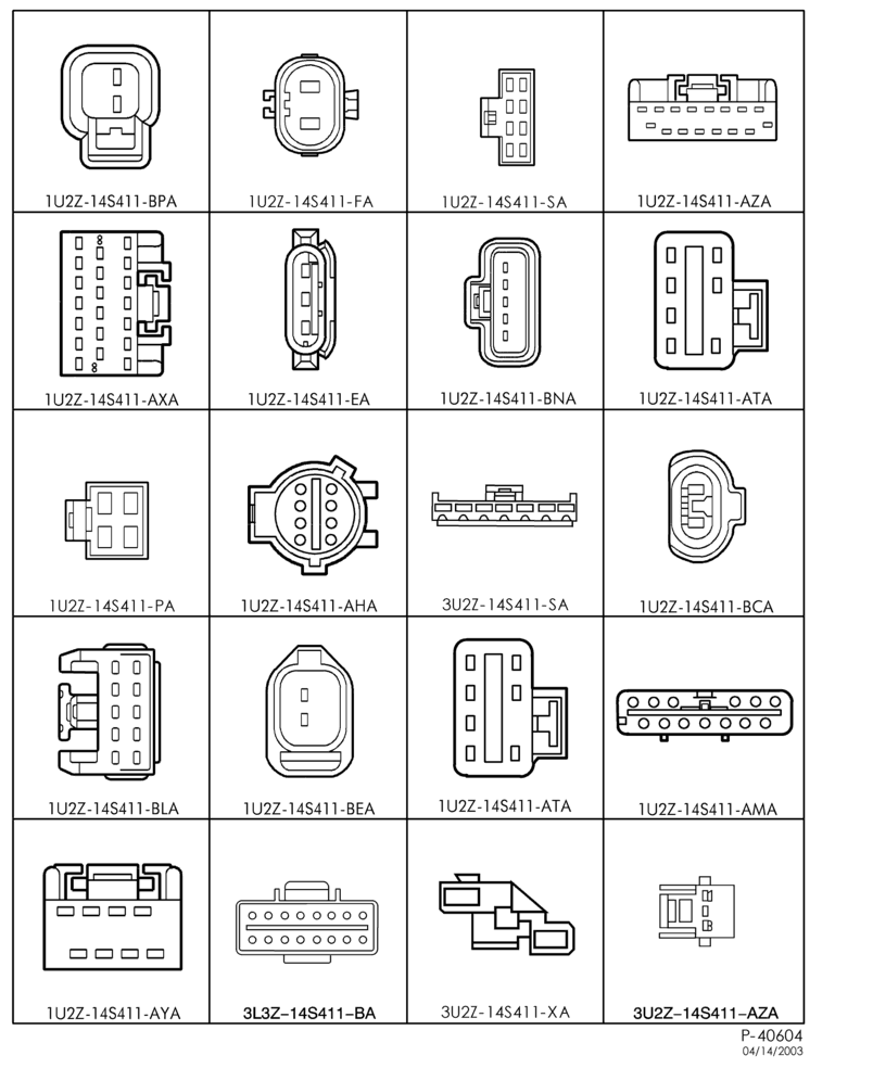 Схема установки 1U2Z-14S411-AHA