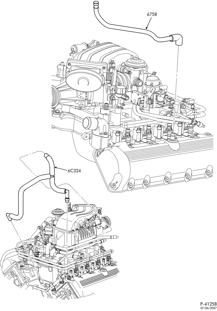 Схема установки 2L1Z-6758-AA