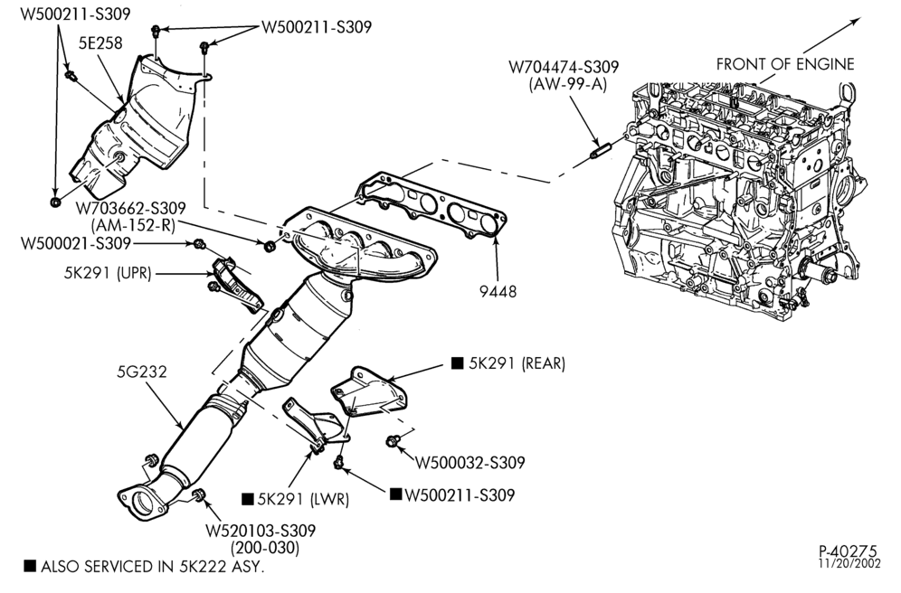 90.1 - 4 CYL. 2.3L-Manifold & related parts - exhaust