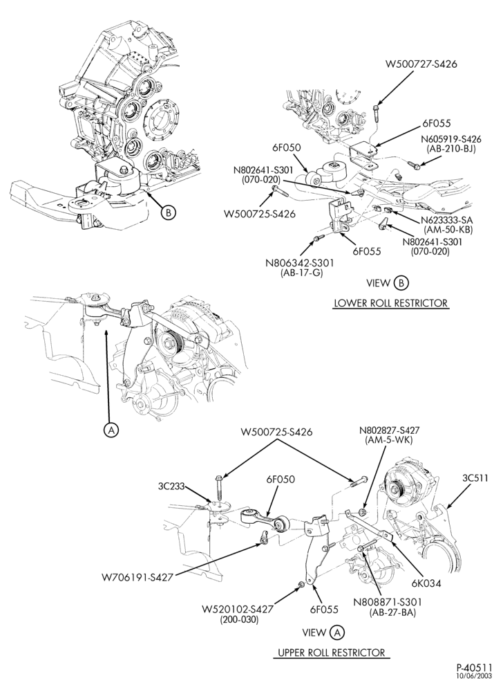 ENGINE-Engine supports - AX4N - Page B - 2 valve