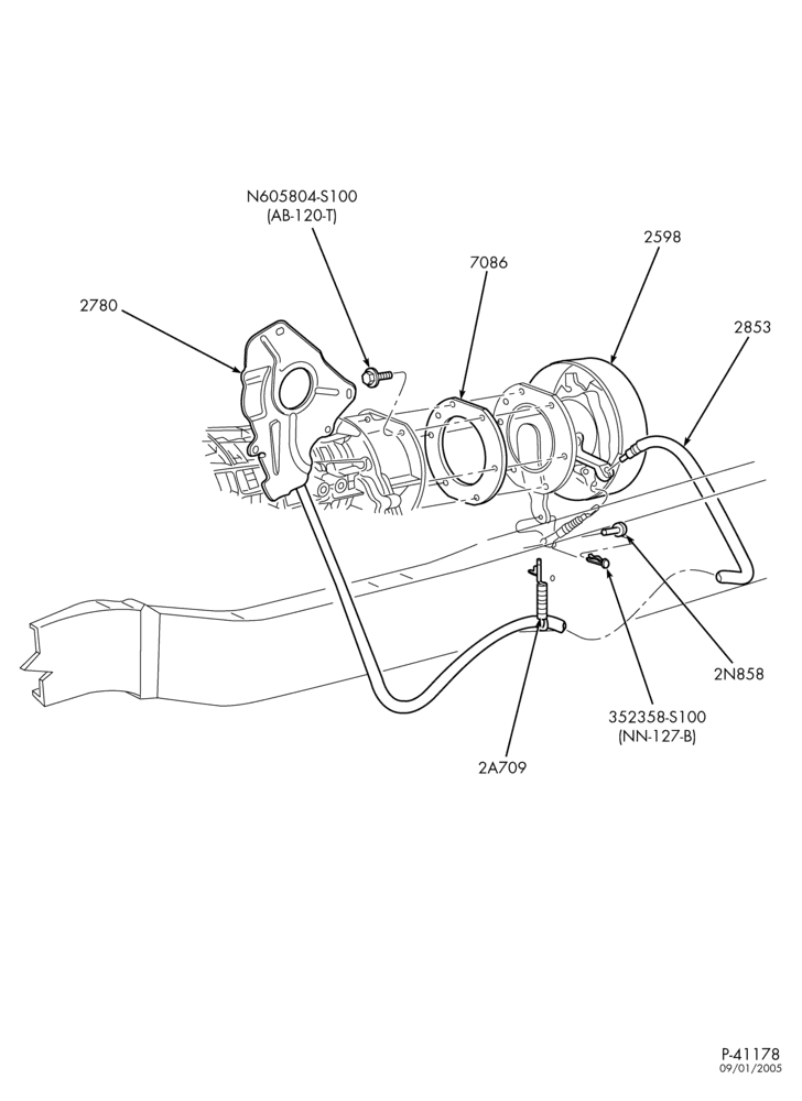 BRAKES-Parking brake system - transmission mounted-E450