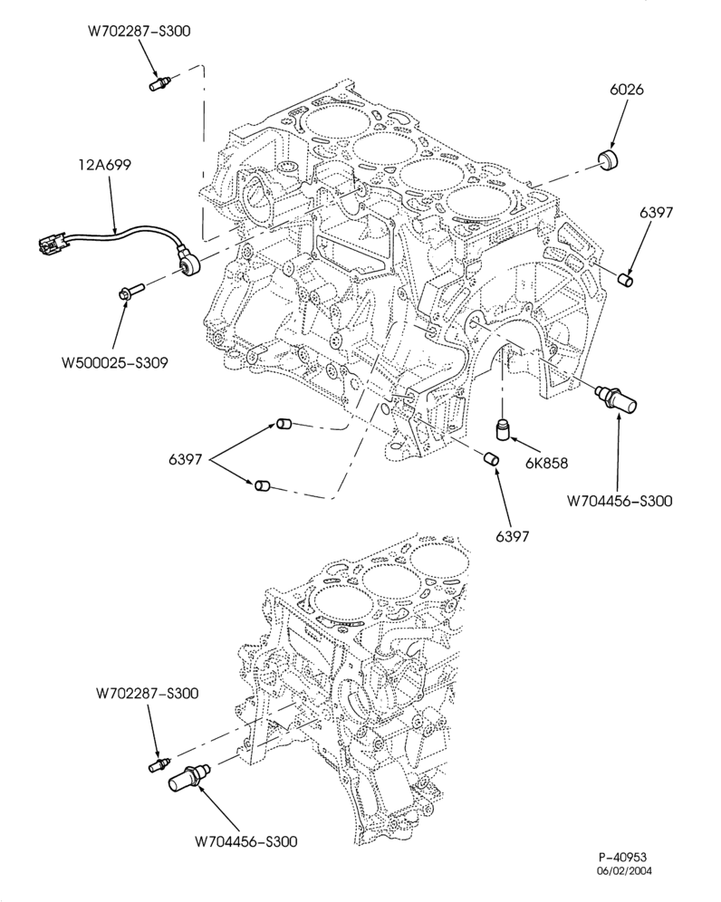60.1N - 4 CYL. 2.3L-Cylinder block & plugs