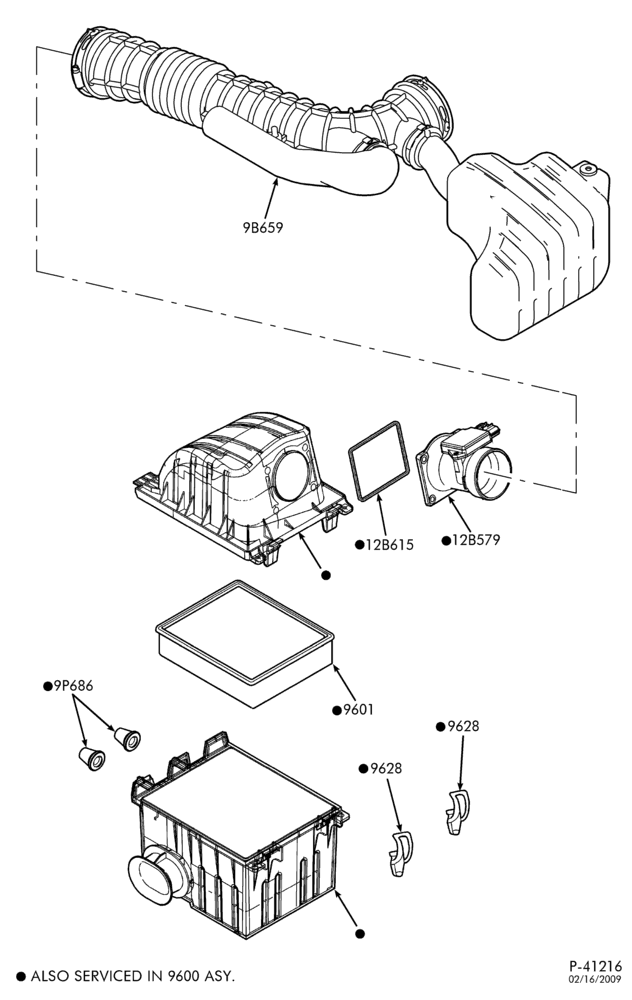 96 - 4 CYL. 2.3L-Air cleaner