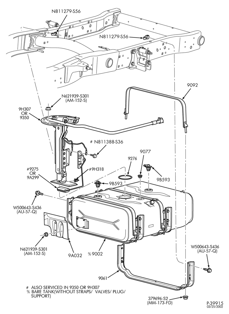 90 - 10 CYL. 6.8L-Fuel tank pump, sender & related parts - aft axle tank - E550