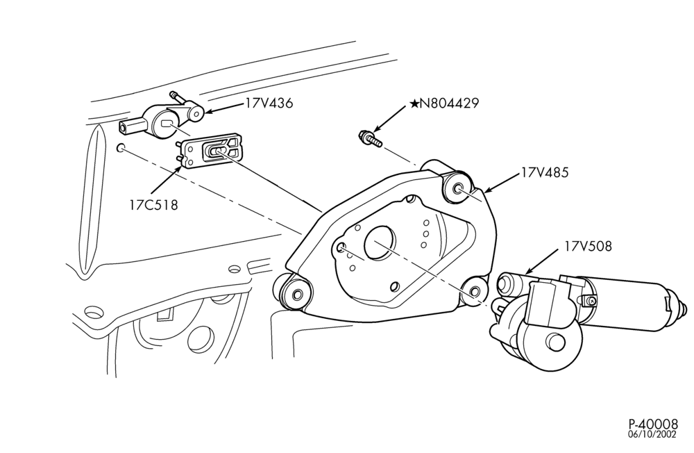 175 - SPEEDOMETER, BUMPERS, MIRRORS AND WIPERS-Windshield wiper motor - Reman - kit