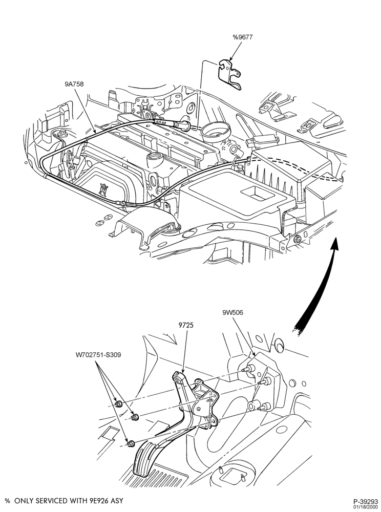97 - 4 CYL. 2.0L - EXC. DOHC-Accelerator linkage