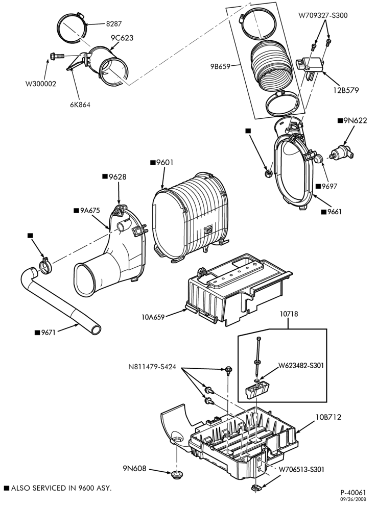 96 - 8 CYL. 6.0L - DIESEL-Air cleaner & related parts