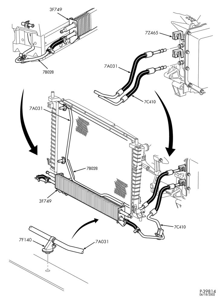 AUTOMATIC TRANSMISSION-EXTERNAL PARTS - Oil cooling system - with trailer tow - 6 cyl. 3.8L-TW