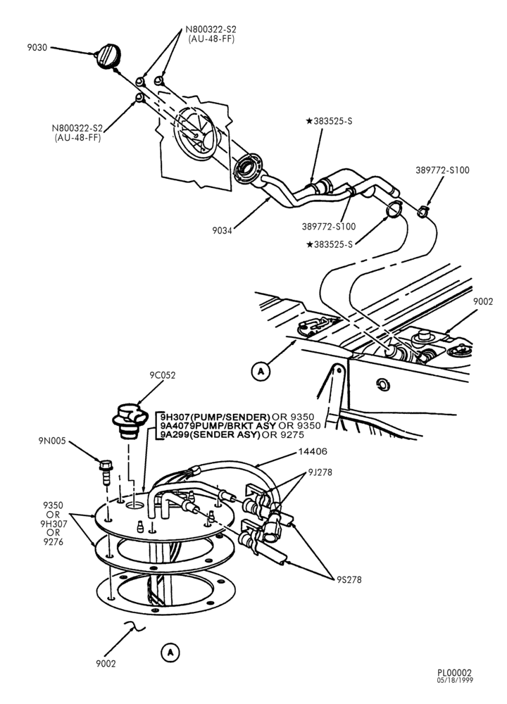 90 - 8 CYL. 5.4L-Fuel tank & related parts - Page B