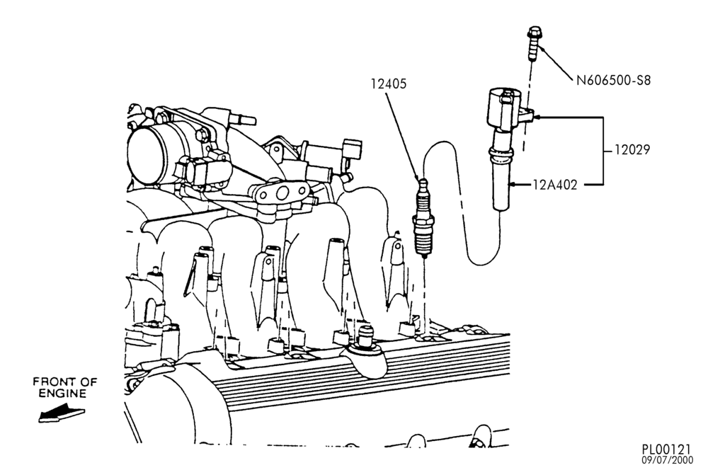 120.1 - ALTERNATOR, INSTRUMENT CLUSTER, BATTERY-Ignition wiring - 8 cyl. 5.4L
