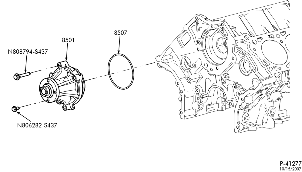 80 - RADIATOR, GRILL AND COOLING-Water pump - 8 cyl. 4.6L-TE